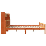 ZNTS Bookcase Bed without Mattress Wax Brown 180x200 cm Super King Solid Wood Pine 3322193