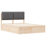 Bed Frame with Upholstered Headboard Dark Grey 140 x 190 cm 3398130