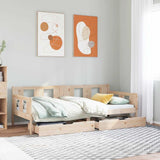 Daybed with Drawers without Mattress 90x200 cm Solid Wood 3302108