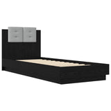 Bed Frame with LED Black Oak 80 x 200 cm Engineered Wood 3429667