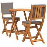 Bistro Set with Cushion 3 pcs Oil Natural Solid Acacia Wood 4105514