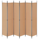6-Panel Room Divider Beige 300 x 220 cm Fabric 42039214
