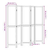 Room Divider 5 Panels White Solid Wood Paulownia 358678
