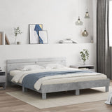 Bed Frame Concrete grey Engineered wood, plywood Double Bed Frame 3207521