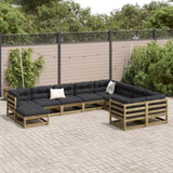 ZNTS 10 Piece Garden Sofa Set Impregnated Wood Pine 3299639