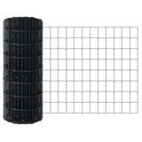 Welded Wire Fence 25 x 0.8 m PVC-Coated Steel Grey Mesh 3336106
