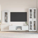 TV Cabinet Set FLORIN 3 pcs High Gloss White Engineered Wood 3397948