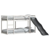 Bunk Bed with Slide&Ladder without Mattress White 90x190 cm Single 3284246