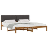 Bed Frame with Upholstered Headboard Natural and Dark Grey 3405044