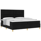 Box Spring Bed with Headboard Black 200 x 200 cm Fabric 3339646