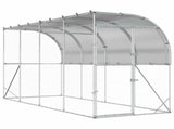 Against Wall Chicken Coop Silver 400 x 100 x 215 cm 3434706