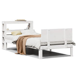 Bed Frame with Headboard without Mattress White 75x190 cm Small Single 3306071