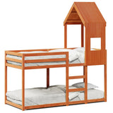 Bunk Bed without Mattress Wax Brown 75x190 cm Small Single Solid Wood Pine 3282009