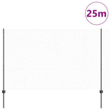 Welded Wire Fence 25 x 1.5 m PVC-Coated Steel Grey Mesh 3336872