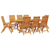 Garden Dining Set Folding 9 pcs Brown Solid Acacia Wood 3375723