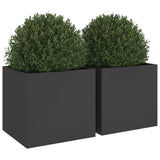 Planters 2 pcs Black 49x47x46 cm Steel 841560