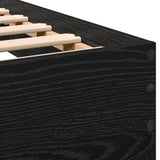 Bed Frame Black Oak 203 x 104 x 70 cm Engineered Wood 3376052