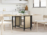 Folding Dining Table with Castors 130 x 80 x 76.5 cm steel PB 8006044