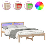 Bed Frame with Headboard Brown 120 x 190 cm Solid Pine Wood 872830