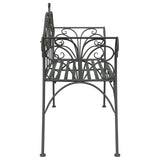 Garden Bench 2-Seater 130 x 47 x 90 cm Steel Silver Grey 42029541