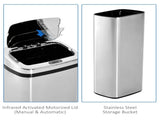 50L Infrared Touchless Automatic Motion Sensor Dustbin Stainless Steel Trash Can Home Office T3398P343260