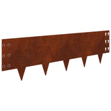 Lawn Edging 10 pcs 100 x 30 cm Steel Rusty 8008641