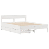 Bed Frame without Mattress White 135x190 cm Double Solid Wood Pine 3301765