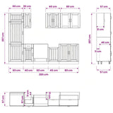 8 Piece Kitchen Cabinet Set "Lucca" High Gloss White Engineered Wood 3314803