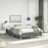 Bed Frame without Mattress Dark Grey 137x190 cm Full Fabric 347204
