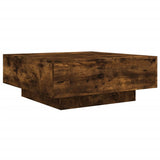 ZNTS Coffee Table with LED Lights Smoked Oak 80x80x31 cm 836592