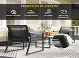 4 Pieces Rattan Garden Furniture Set - Charcoal Grey T3398P327960