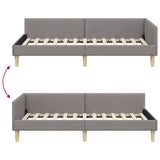 Corner Bed Frame with Headboard Taupe 80 x 200 cm Fabric 42016106