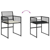 11 Piece Garden Dining Set with Cushions Black Poly Rattan 3295026