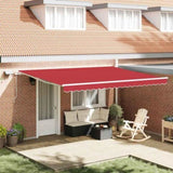 Retractable Awning with Manual 450 x 300 cm Red 3331040