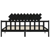 Bed Frame without Mattress Black 200x200 cm Solid Wood Pine 3193490