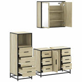 ZNTS 3 Piece Bathroom Furniture Set Sonoma Oak Engineered Wood 3301021