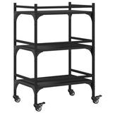 Kitchen Trolley Black 50x35x75.5 cm Engineered Wood 842346