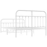 Metal Bed Frame without Mattress with Footboard White 135x190cm 352644