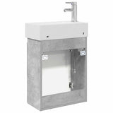 Bathroom Vanity Unit with Tap Concrete Grey 45.5 x 22.5 x 84 cm 889504