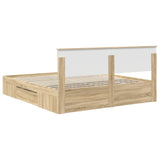 Bed Frame Sonoma Oak 180 x 200 cm Engineered Wood 3408734