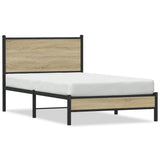 Metal Bed Frame without Mattress Sonoma Oak 107x203 cm 4007864