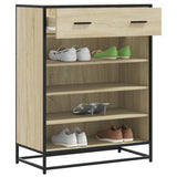 Shoe Cabinet Sonoma Oak 75x38x97.5 cm Engineered Wood and Metal 3300876
