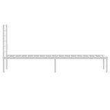 Metal Bed Frame without Mattress with Headboard White 100x200cm 352363