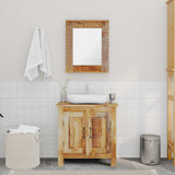 Bathroom Vanity Cabinet with Mirror Solid Mango Wood 243462