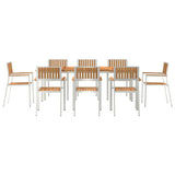 Garden Dining Set 9 pcs Brown Solid teak wood 3334804