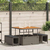 Garden Dining Set Grey Poly Rattan 42007910