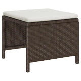 Garden Sofa Set 6 pcs Brown and cream Poly Rattan 4104701