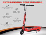Folding Electric Kids Scooter Ride on Age 7-14, Red/Black T3398P347577