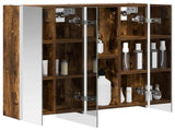 Bathroom Mirror Cabinet Smoked Oak 63.5 x 15.5 x 60.5 cm 889251