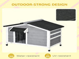Wooden Dog Kennel for Outside, for Medium Dogs, 65H x 97L x 72Wcm, Grey T3398P349624